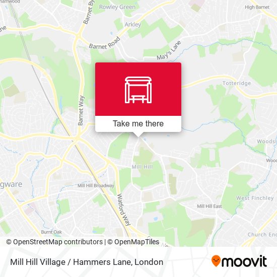 Mill Hill Village / Hammers Lane map