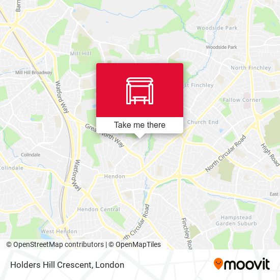 Holders Hill Crescent map