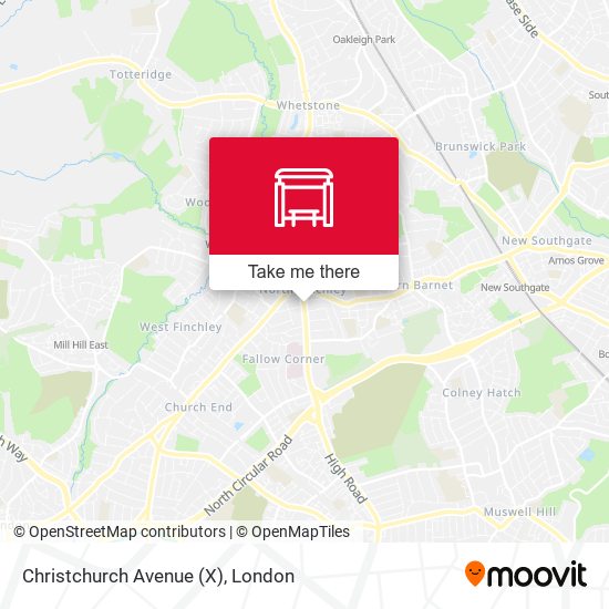 Christchurch Avenue (X) map