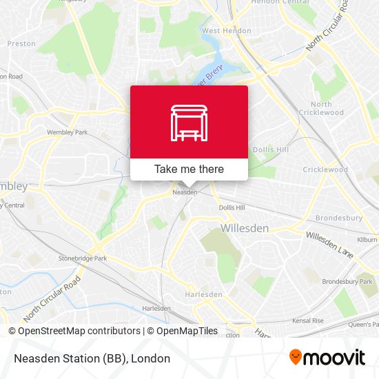 Neasden Station (BB) map