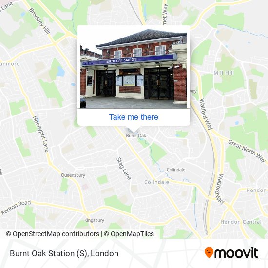 Burnt Oak Station map