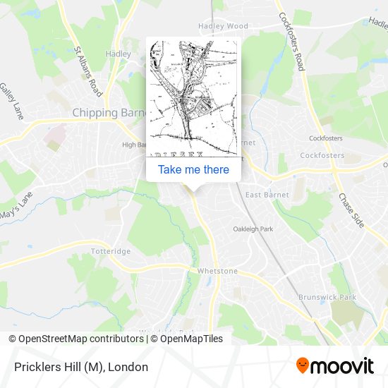 Pricklers Hill (M) map