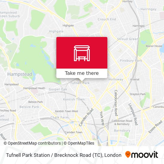 Tufnell Park Station / Brecknock Road (TC) map