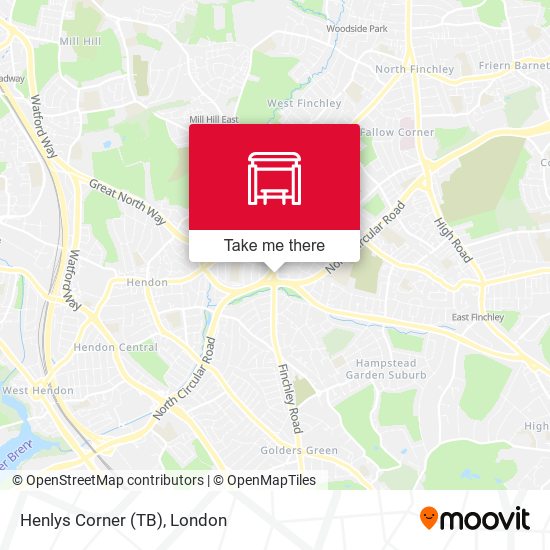 Henlys Corner (TB) map