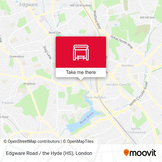 Edgware Road / the Hyde (HS) map