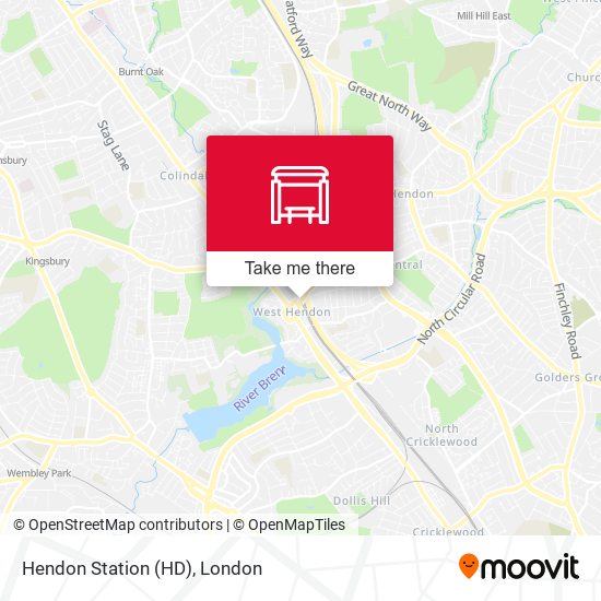 Hendon Station (HD) map