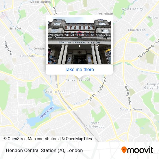 Hendon Central Station (A) map