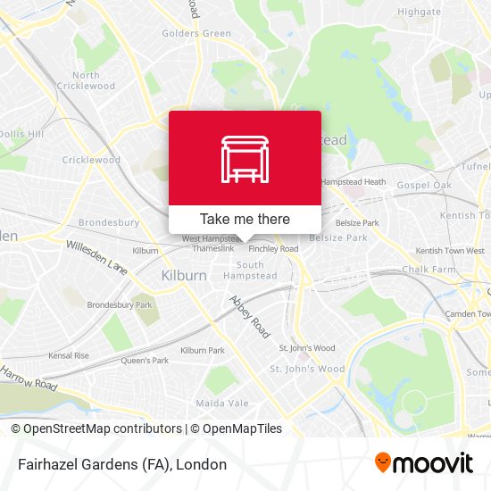 Fairhazel Gardens (FA) map