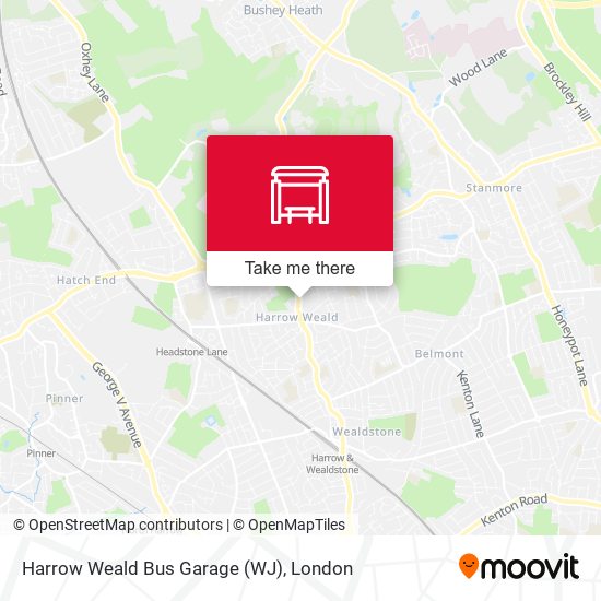 Harrow Weald Bus Garage (WJ) map