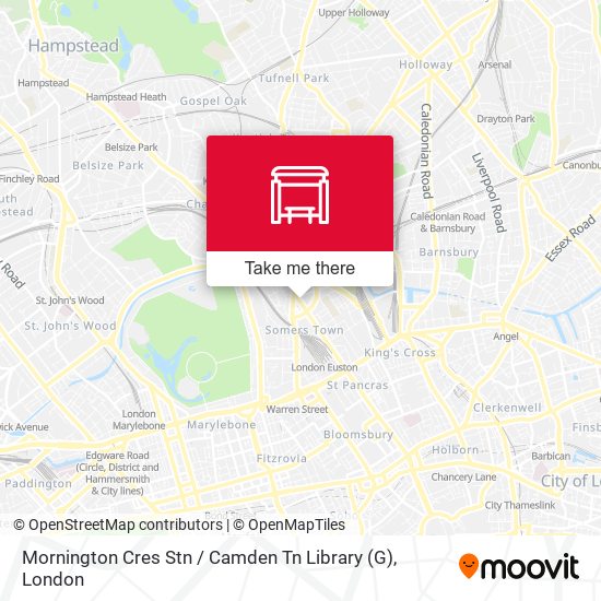 Mornington Cres Stn / Camden Tn Library (G) map