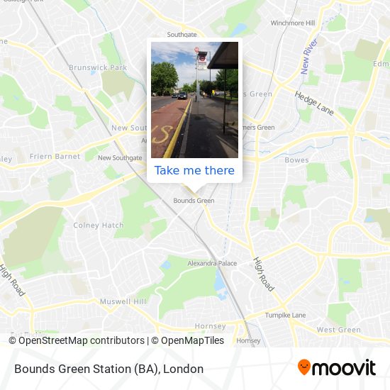 Bounds Green Station (BA) map
