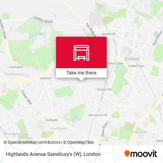 Highlands Avenue Sainsbury's (W) map