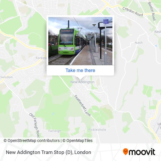New Addington Tram Stop (D) map