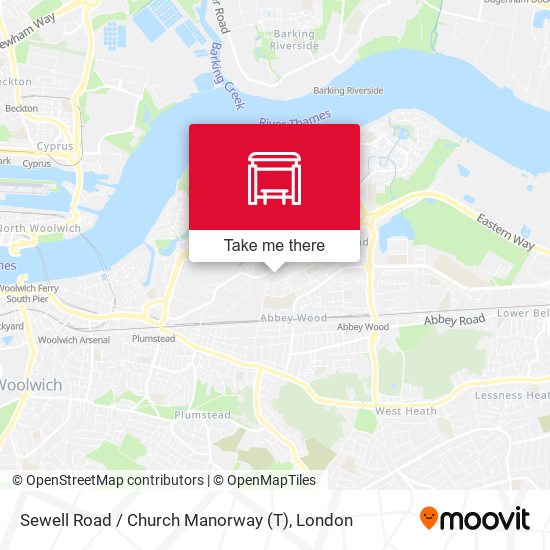 Sewell Road / Church Manorway (T) map