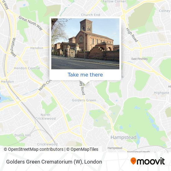 Golders Green Crematorium (W) map