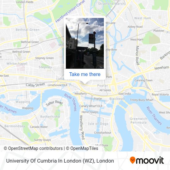 University Of Cumbria In London (WZ) map