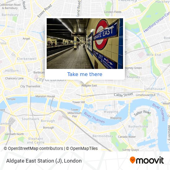 Aldgate East Station (J) map