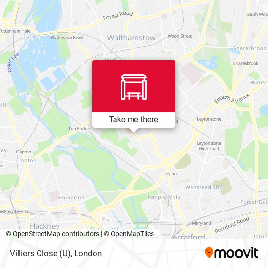 Villiers Close (U) map