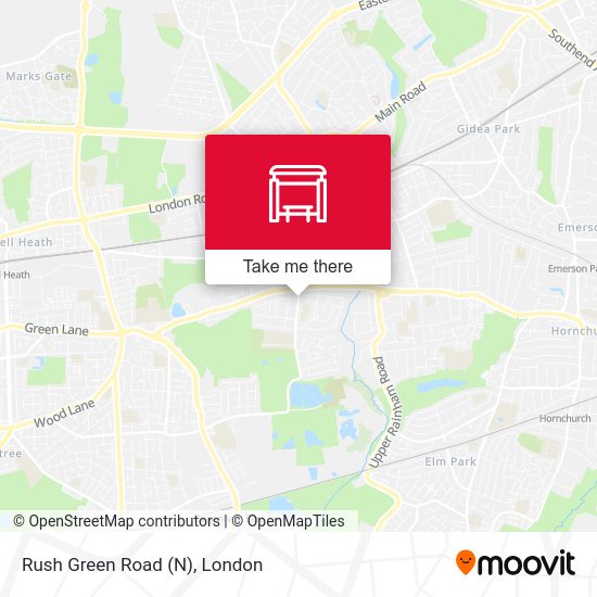 Rush Green Road (N) map
