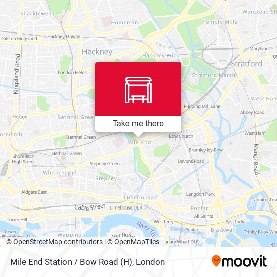 Mile End Station / Bow Road (H) map