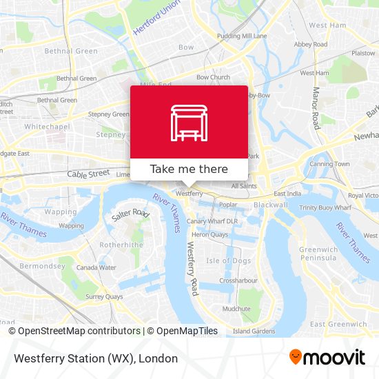 Westferry Station (WX) map