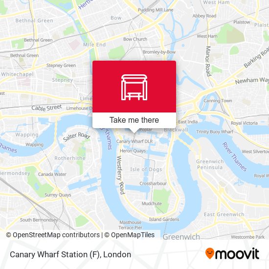 Canary Wharf Station (F) map