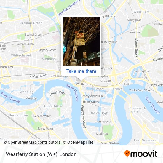 Westferry Station (WK) map