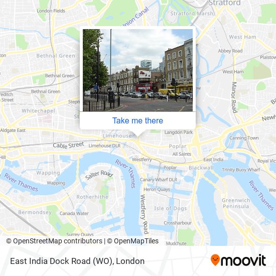 East India Dock Road (WO) map