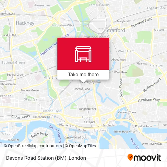 Devons Road Station (BM) map