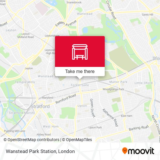 Wanstead Park Station (J) map