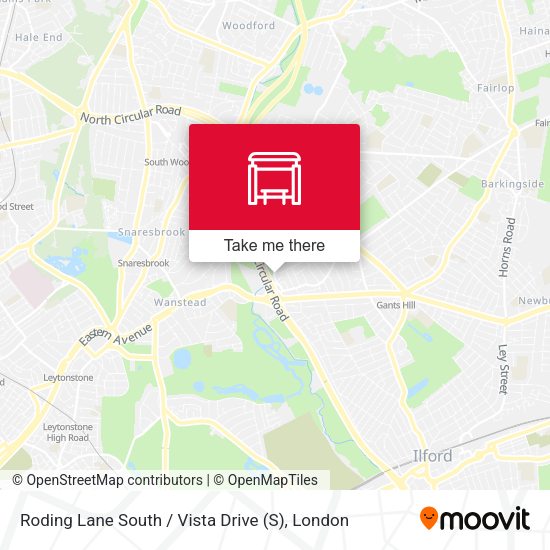 Roding Lane South / Vista Drive map