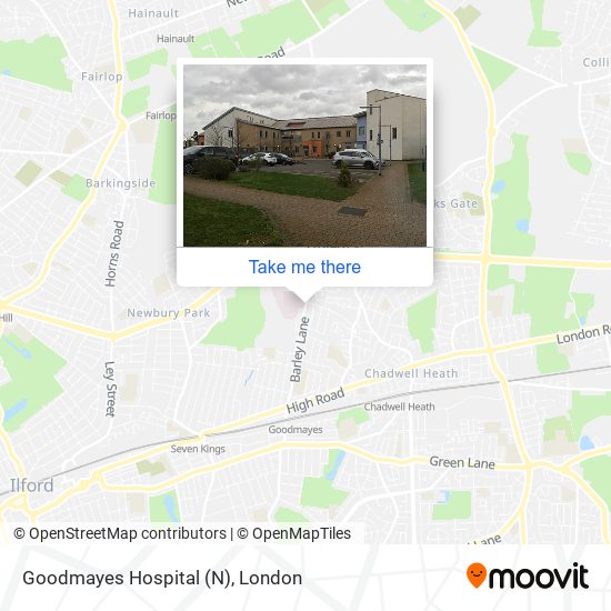Goodmayes Hospital (N) map