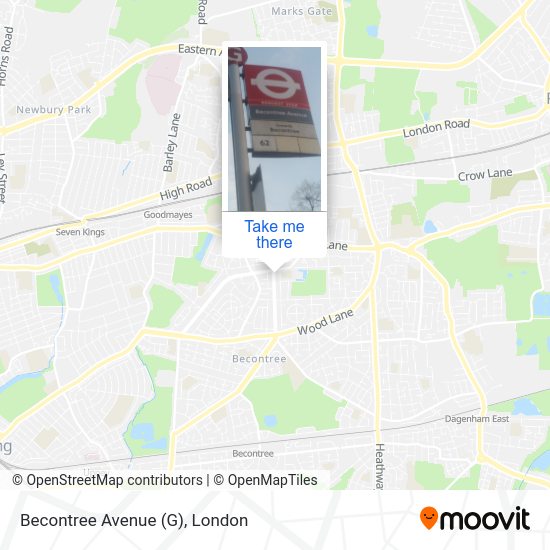 Becontree Avenue (G) map