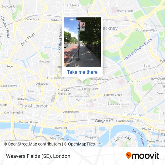 Weavers Fields (SE) map