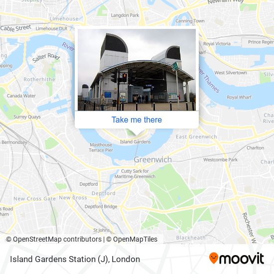 Island Gardens Station (J) map
