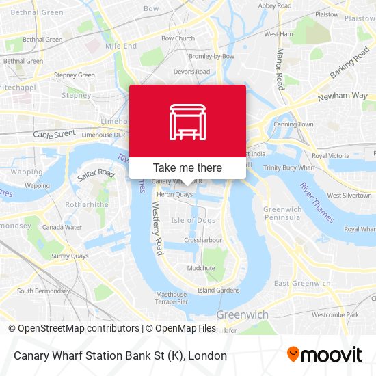 Canary Wharf Station  Bank St (K) map