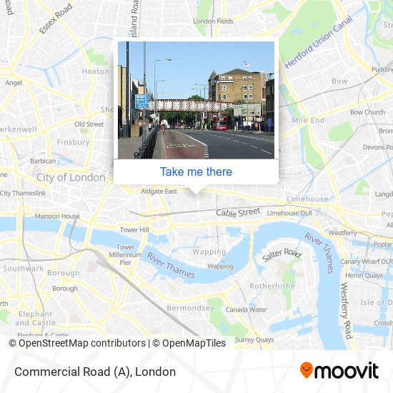 Commercial Road (A) map