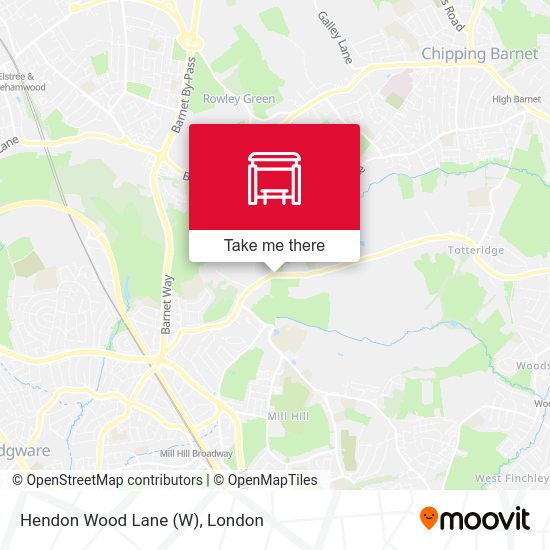 Hendon Wood Lane map