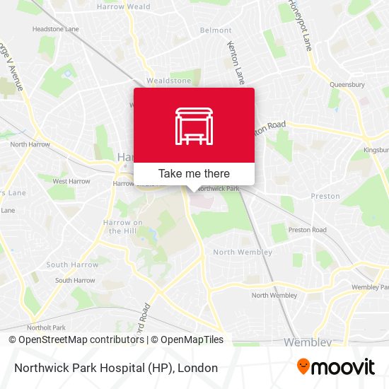 Northwick Park Hospital (HP) map