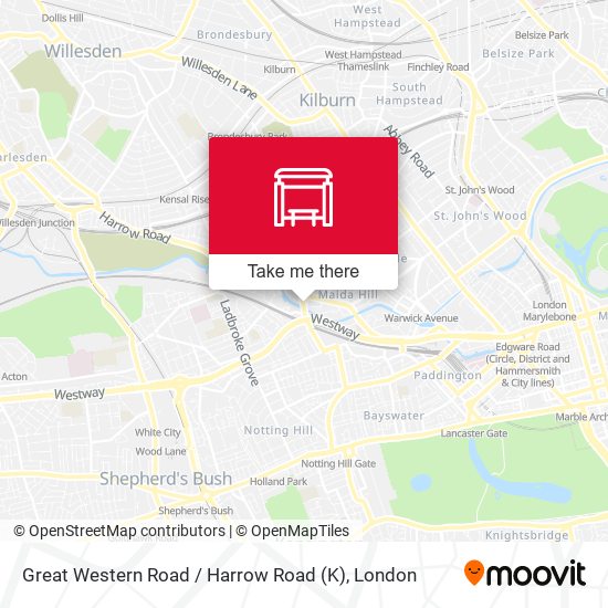 Great Western Road / Harrow Road (K) map