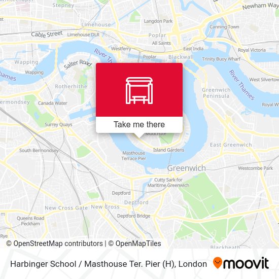 Harbinger School / Masthouse Ter. Pier map