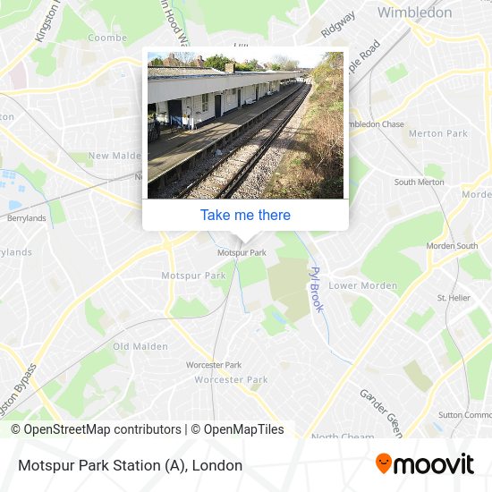 Motspur Park Station (A) map