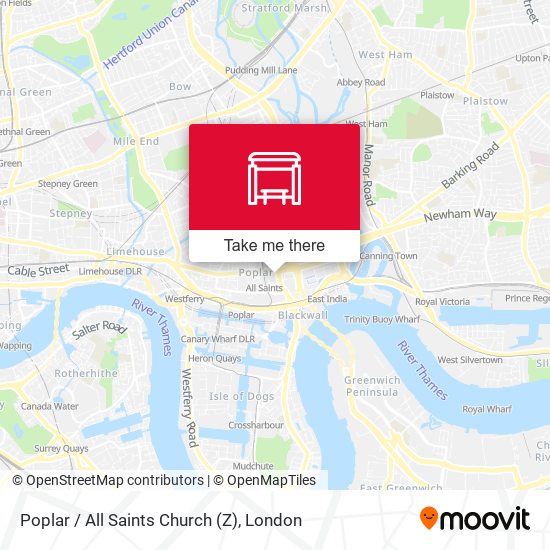 Poplar / All Saints Church (Z) map