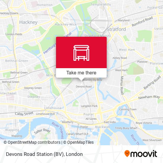 Devons Road Station (BV) map