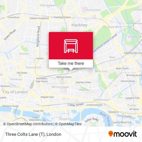 Three Colts Lane map