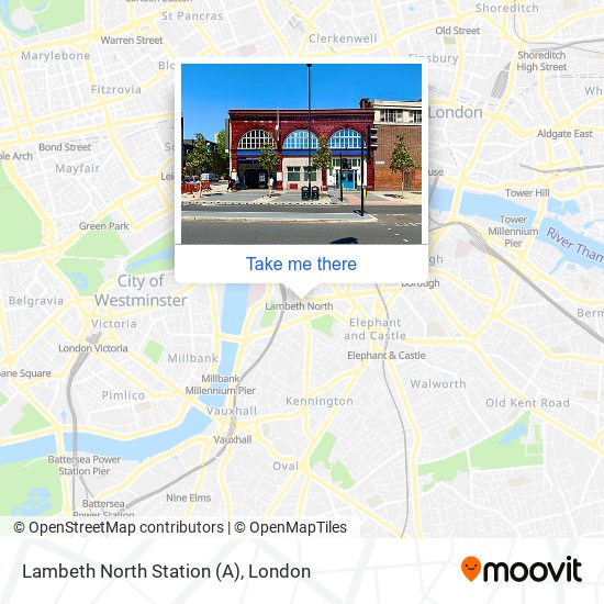 Lambeth North Station (A) map