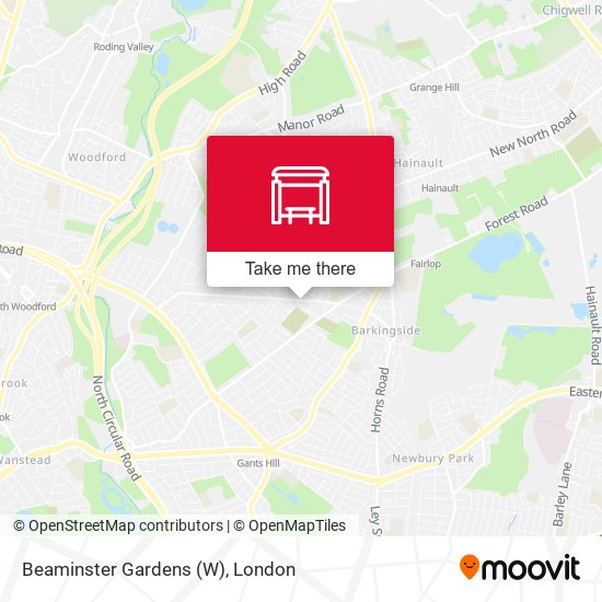 Beaminster Gardens (W) map