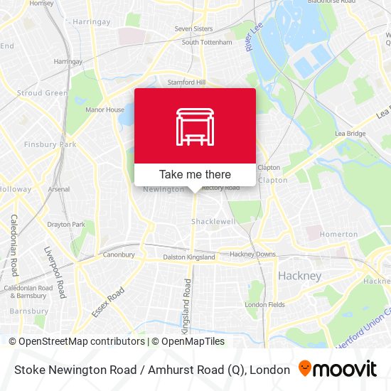 Stoke Newington Road / Amhurst Road (Q) map