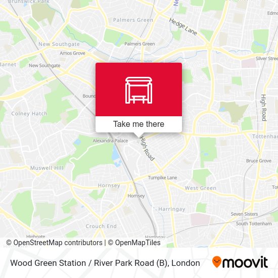 Wood Green Station / River Park Road (B) map