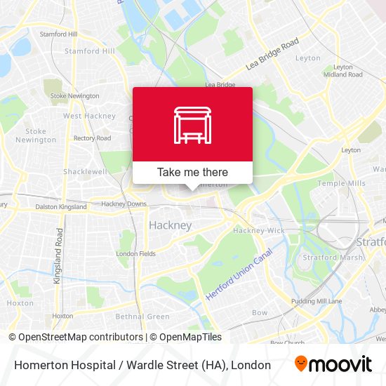 Homerton Hospital / Wardle Street (HA) map